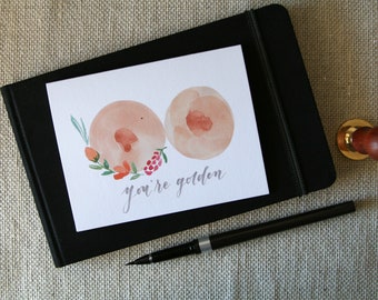 You're Golden One Year Breastfeeding Peach Card - Congrats Mama Celebrate Breastfeeding Card