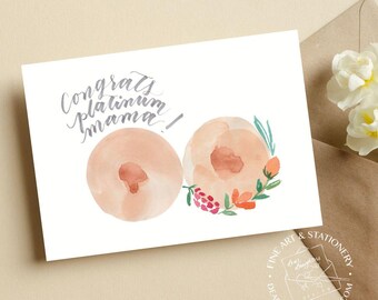 Breast Feeding Congratulations New Mom Card - Platinum Milestone