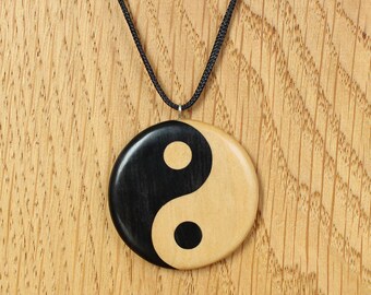 Pendant - Yin & Yang - wooden jewelry