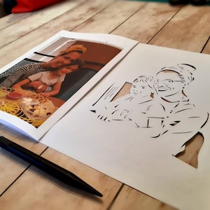 Ritratto, Carta ritagliata, Souvenir, Fatto a mano, 100% fatto a mano