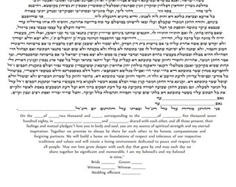 Ketubah, round Ketubah, DIY Ketubah, Orthodox Sephardic Ketubah, Hebrew English Ketubah, Interfaith ketubah text