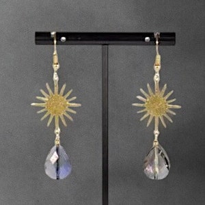 Simple Sun Earrings, Womens Gold Celestial Jewelry,  Bohemian Jewelry For Her, Best Friend Birthday Gift, Handmade Gift For Mom, Unique Gift