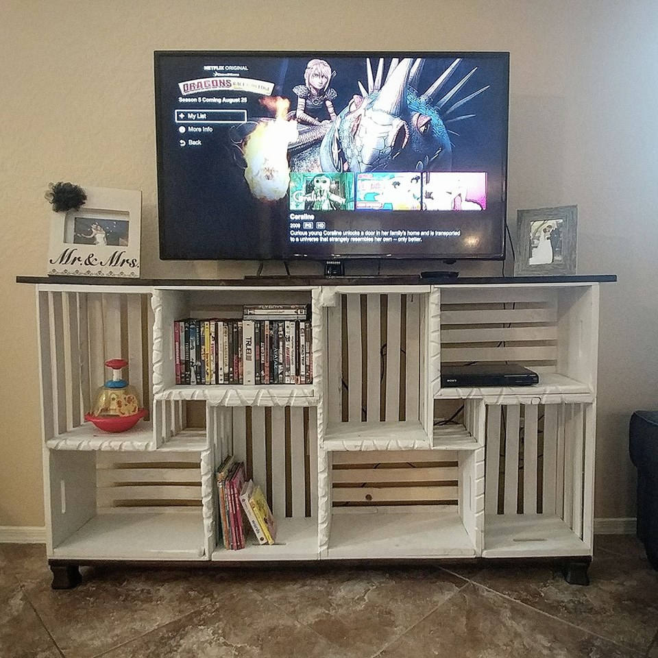 Farmhouse Crate TV Stand LOCAL PICKUP only Etsy