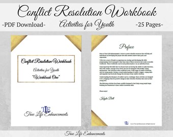 Conflict Resolution Workbook for Youth, Mental Health Aid, Digital Printable