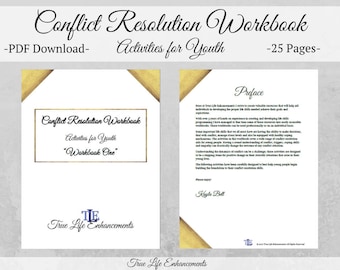 Conflict Resolution Workbook for Youth, Mental Health Aid, Digital Printable