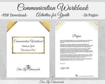 Communication Workbook , Life Skills Aid for Youth, Digital Printable