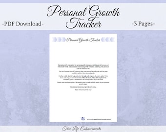 Personal Growth Tracker. Self-Worth and Goal Setting Aid Digital Printable