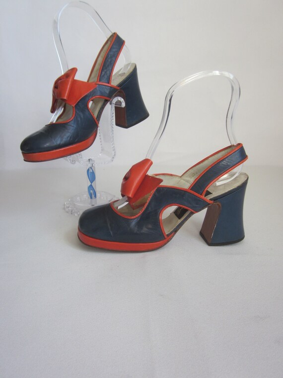 navy blue platform shoes