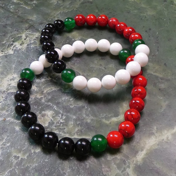 Iraq Sudan Syria - Natural Gemstones and Shell - Unisex Sizes - Handmade by Cate