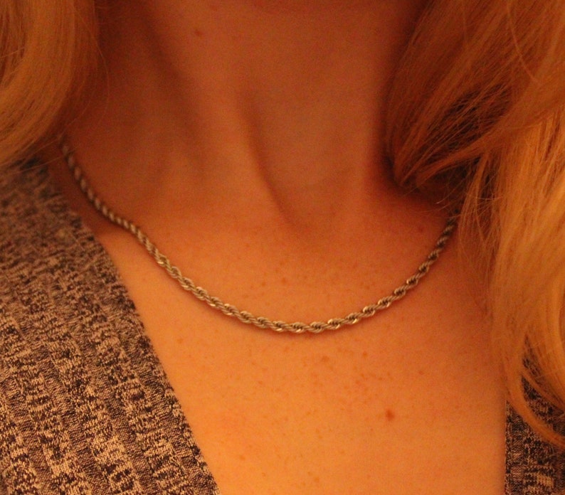 Stainless Steel Rose Chain Basic Silver Chain Silver Rope Chain Gift for Her Layering Necklaces Non Tarnish Chain