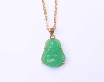 Small Jade Buddha Necklace, Real Jade Necklace, Spiritual Symbol Jewelry, Pendant Necklace, Jewelry for Women