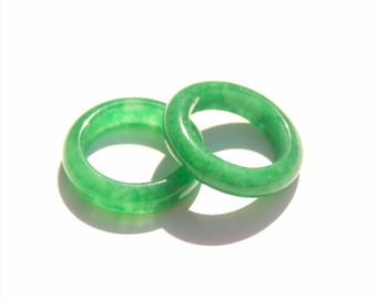 Real Green Jade Ring, Jade Ring, Green Band Ring, Healing Stone Jewelry