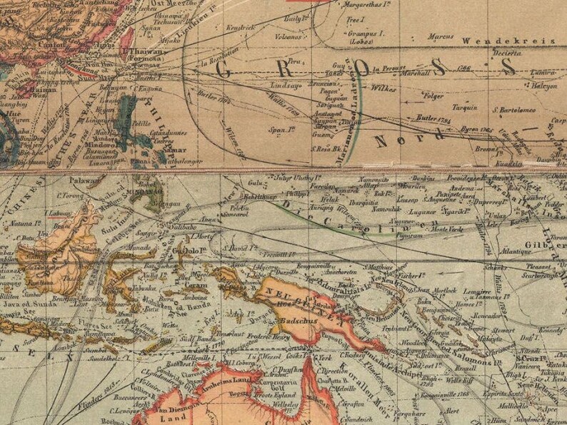 Карта мира 1800г