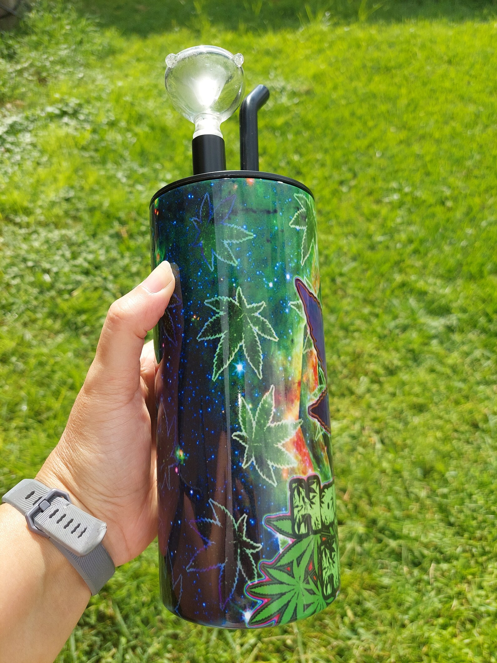 Hookah Tumbler With Jack Skellington Marijuana Design Etsy