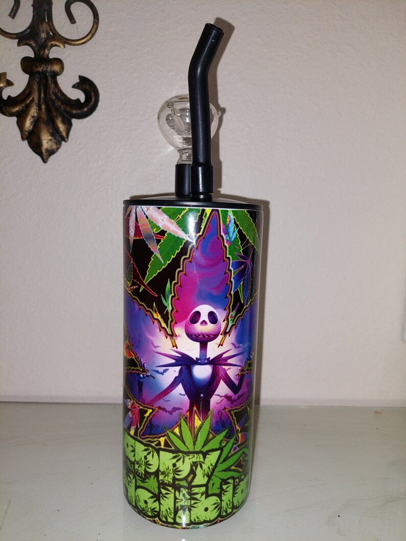 Hookah Tumbler With Jack Skellington Marijuana Design Etsy