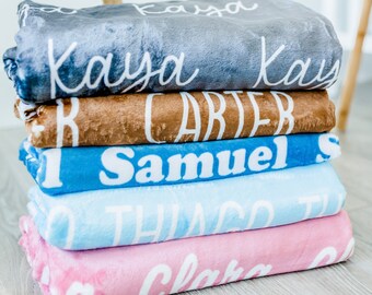 Earth Tones Custom Sherpa Blanket, Baby Name Blanket, Unique Baby Shower Gift, Newborn Baby Blanket With Name, Monogram Nursery Decor Boho