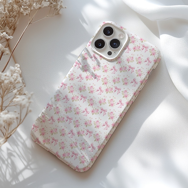 Pink Coquette phone case bow, Coquette iphone case, Bow phone case, Preppy phone case, 15 Pro 14 13 Pro Max 12 11 Pro 15 13 12 Mini 12 Pro