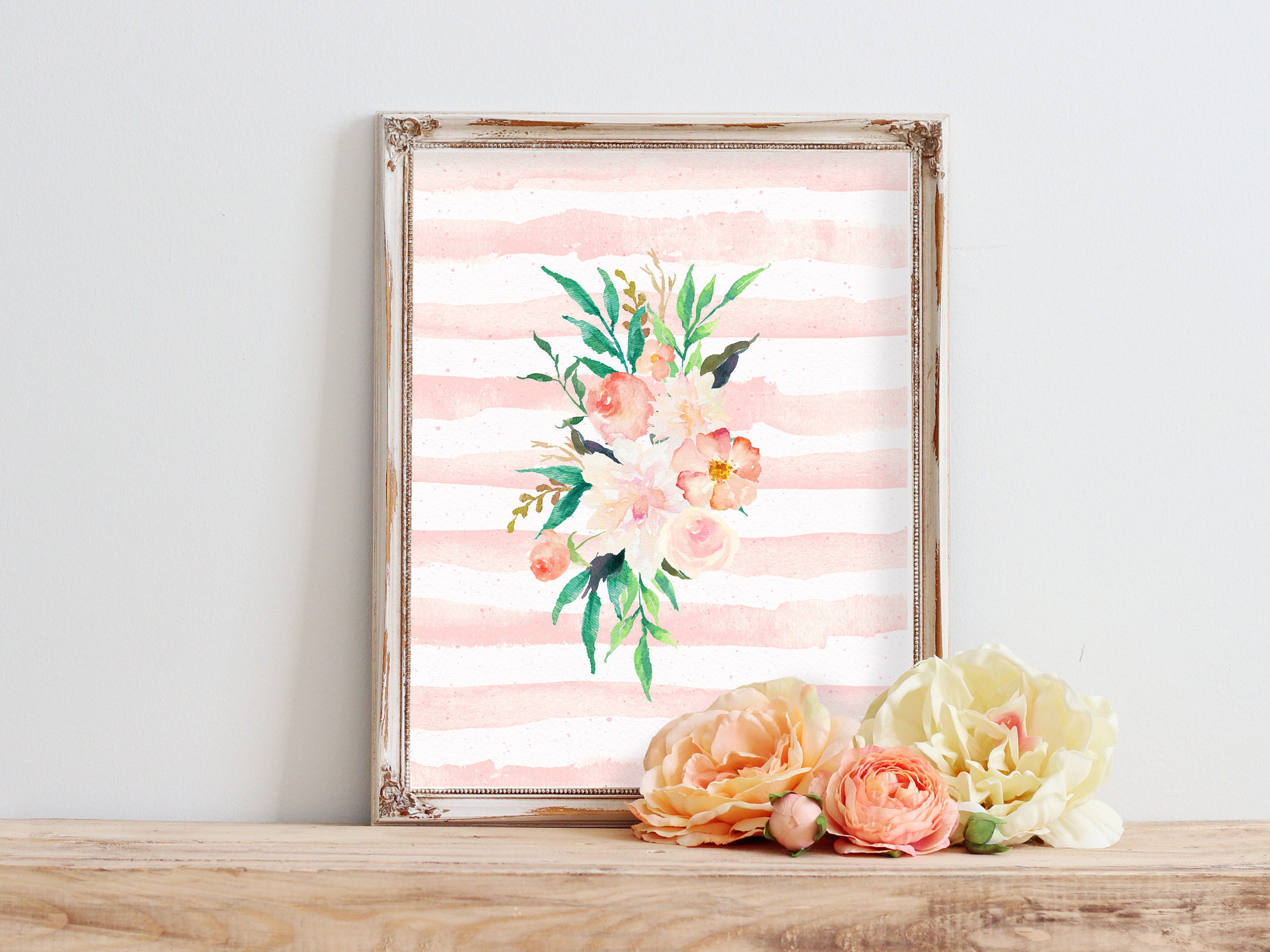 Pink Wall Art Floral Print Art Floral Printable Printable Etsy