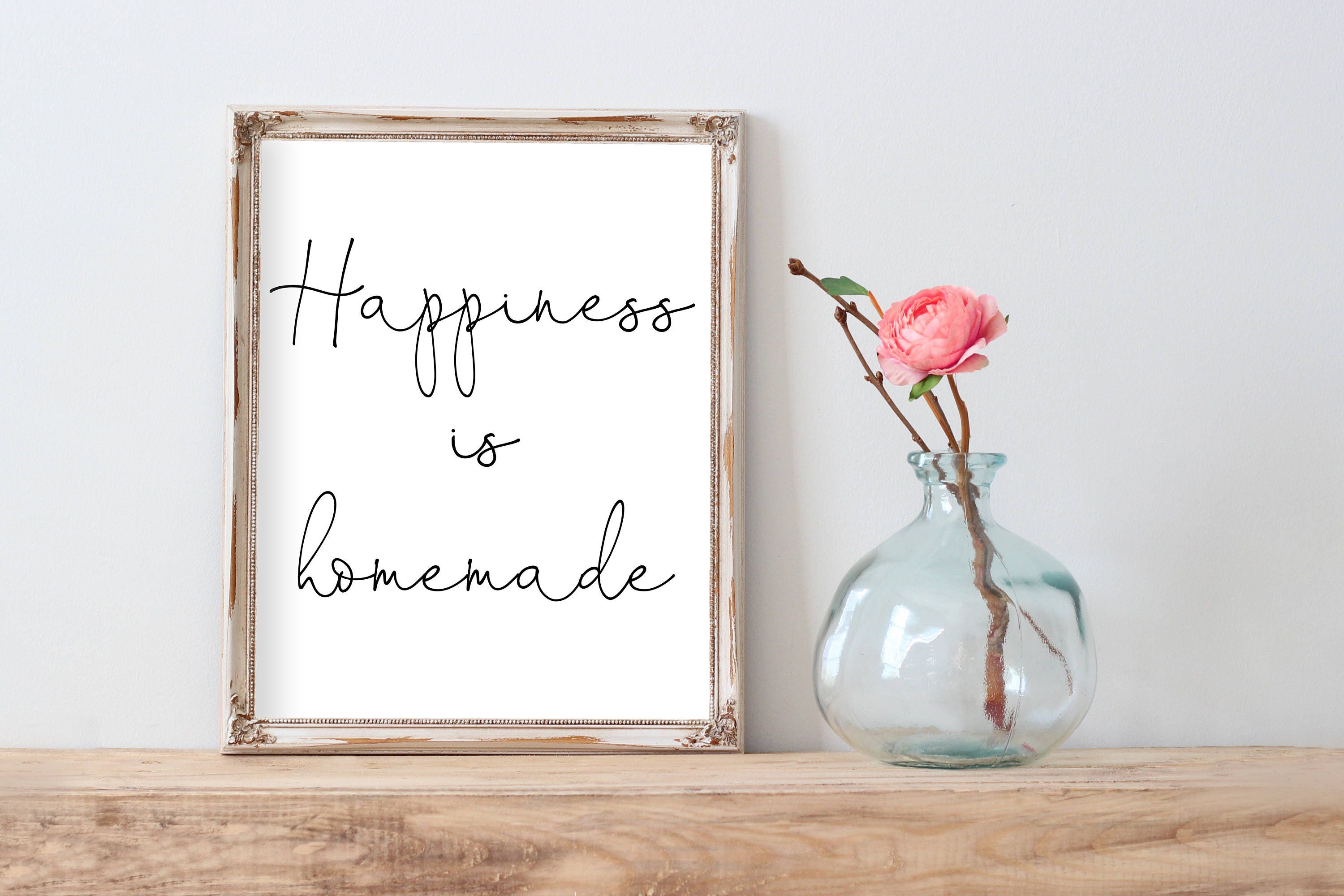 Happiness is homemade Printable Sign Rustic Printable quote | Etsy