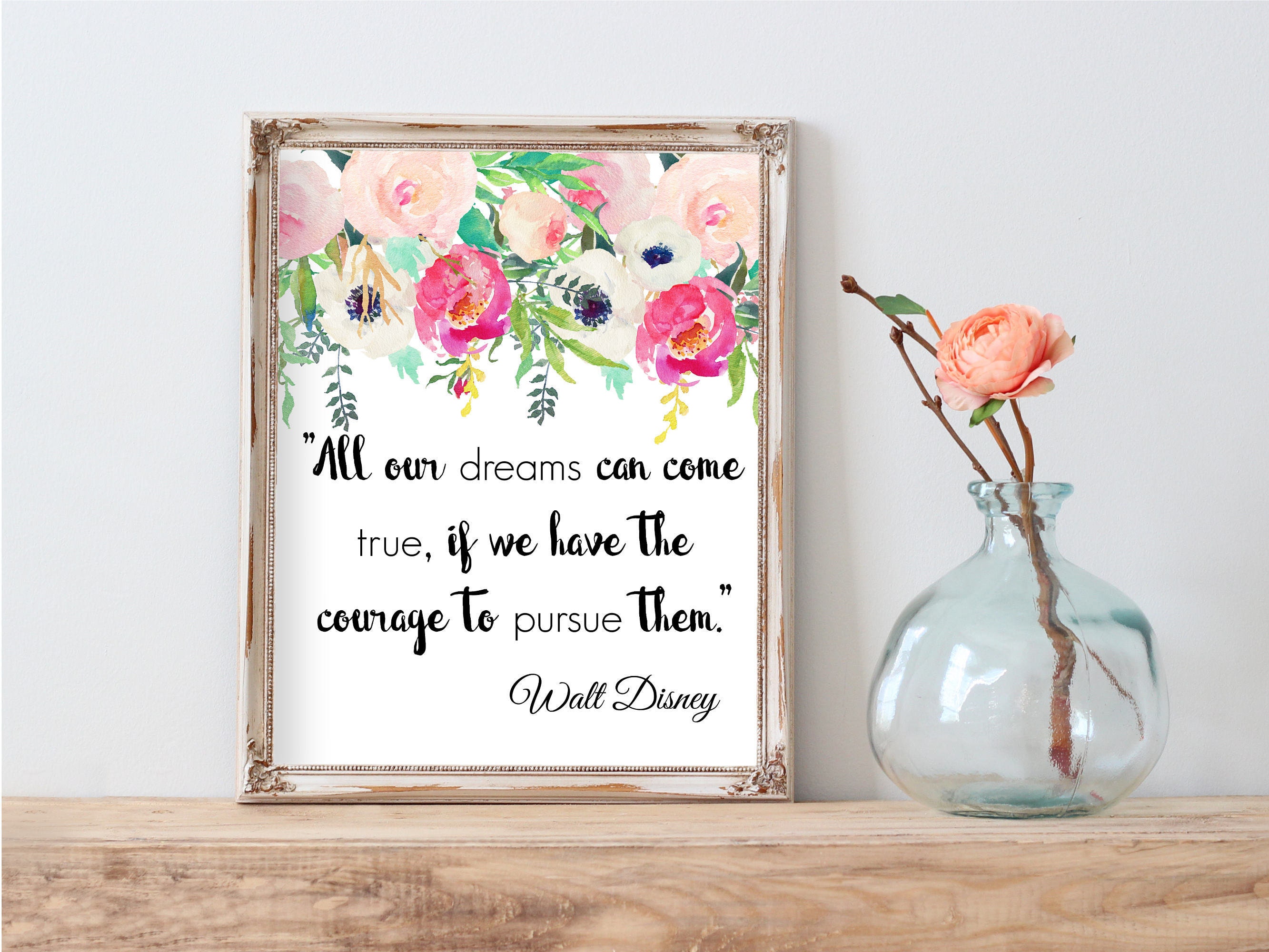 Walt Disney Printable Quote Girl Nursery Decor Wall Art Etsy