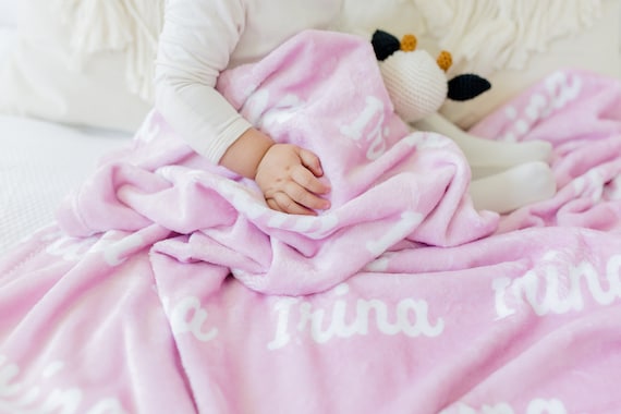 Manta de bebé personalizada para niñas, rosa, regalo para recién nacidos o  bebés con nombre, mantas de bebé para niñas, mantas de bebé, mantas de bebé
