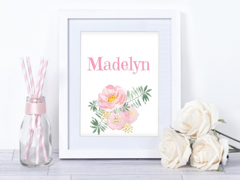 Madelyn Custom Baby Girl Name Sign Printable Wall Art | Etsy