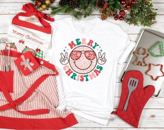 Leopard Merry Christmas Shirt, Christmas Women's Shirt, Holiday Shirt for Women, Merry Christmas Shirt, Happy Christmas