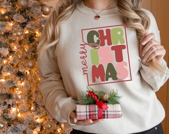 Christmas Sweat Shirt, Christmas Women's Shirt, Santa Shirt, Holiday Shirt for Women, Merry Christmas Shirt, Jolly Christmas
