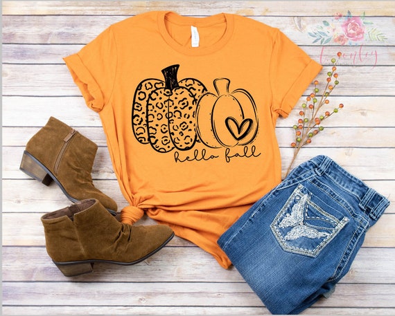 Hello Fall Leopard Pumpkin Halloween 