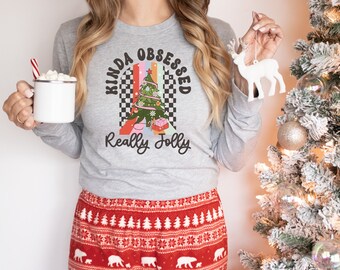 Obsessed with Christmas Shirt, Christmas Women's Shirt, Holiday Shirt for Women, Merry Christmas Shirt, Jolly Christmas