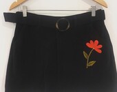 Folk Flower Denim Skirt