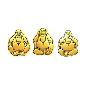 See no, hear no, speak no evil buddha stickers