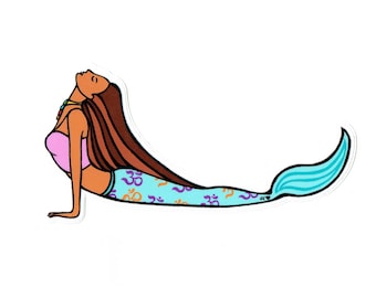 Mermaid yoga sticker