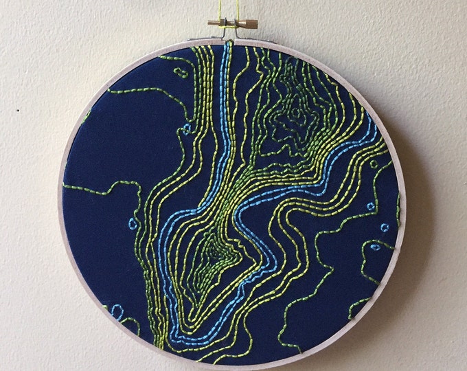 Smith Rock State Park Embroidered Topographic Map