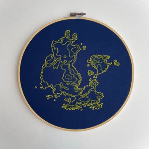 Lopez Island in the San Juan Islands - Washington State - Embroidered Topographic Map