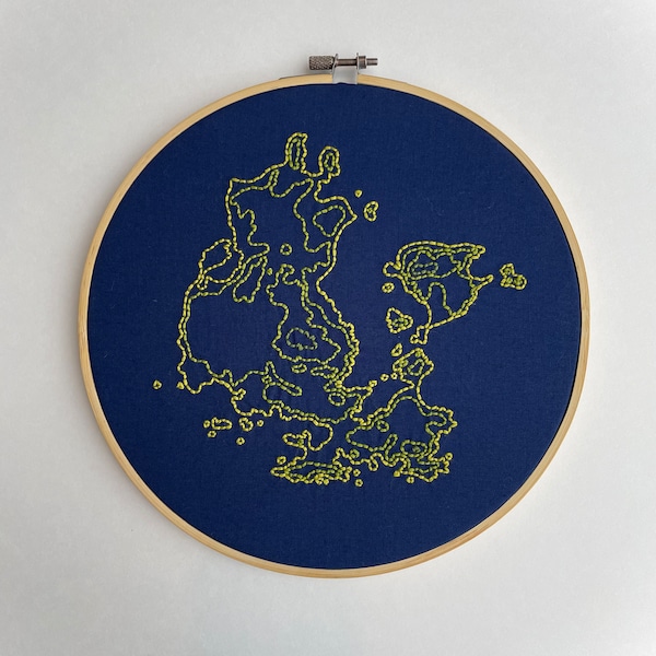 Lopez Island in the San Juan Islands - Washington State - Embroidered Topographic Map