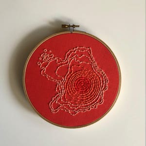 Wizard Island in Crater Lake National Park - Oregon Embroidered Topographic Map