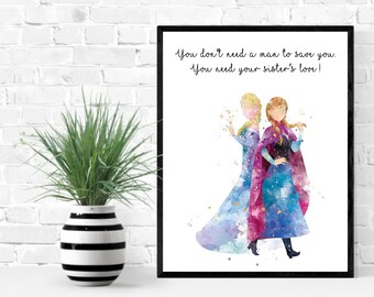 Anna Frozen 2 Disney Princess Music Art Arendelle Kristen Bell Movie Gifts For Her Disneyworld Artwork Painting Home Decor Wall Art CANVAS