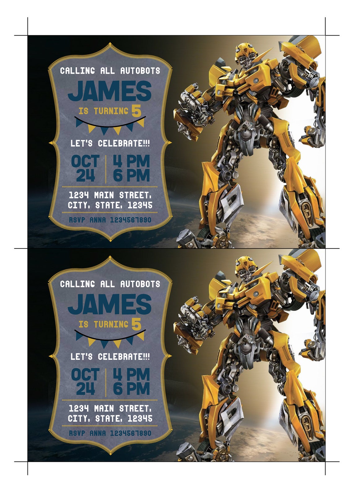 Transformers Invitation Transformers Invite Transformers Etsy