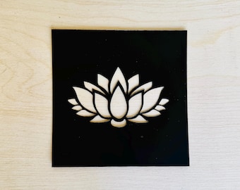 Plantilla de flor de loto para manualidades, blanqueamiento y pintura