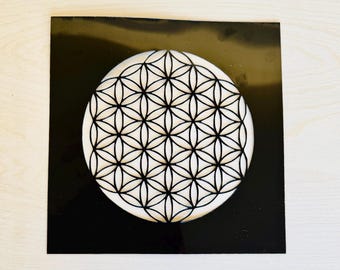 Plantilla de flor de la vida para manualidades, blanqueamiento y pintura de geometría sagrada