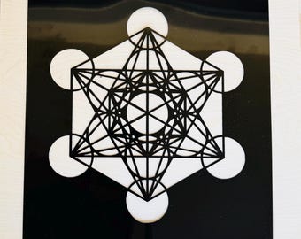 Plantilla de geometría sagrada del cubo de Metatrón para manualidades, blanqueamiento y manualidades