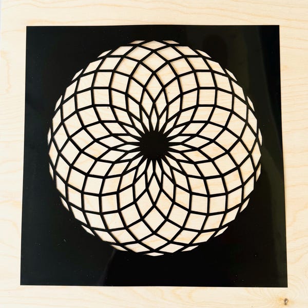 19Pt Fibonacci Flower Sacred Geometry Stencil for Crafts / Bleaching / Painting