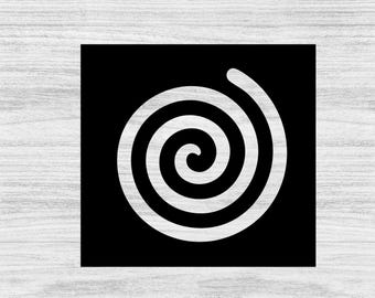 Plantilla de plástico Mylar en espiral simple para manualidades, blanqueamiento, pintura, pintura en aerosol y aerógrafo.