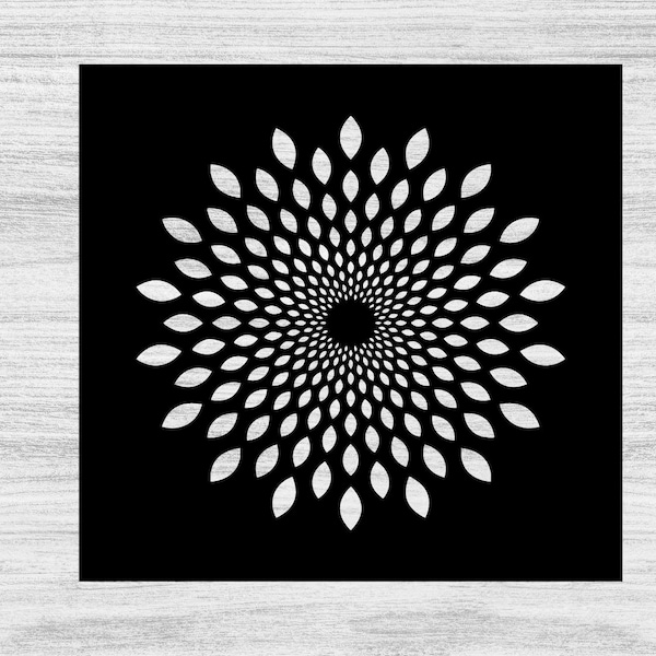 Fibonaci Sunflower Plastic Stencil for Crafts/ Bleaching/ Painting/ Spraypainting / Airbrush