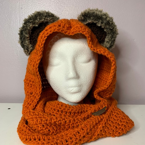 Ewok Inspired Hooded Scarf/ Hooded Cowl