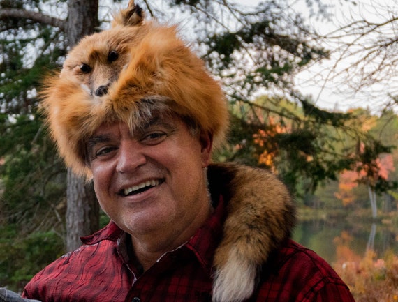 RED FOX Furdavy Crockett'hat - Etsy 