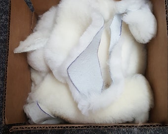 Real white sheepskin scraps, bundle, projects, soft suede,sheepskin retails
