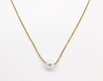 Delicata collana con perle//collana di perle//gioielli di perle//gioielli da sposa//nobili//eleganti//semplici//minimalisti//catena impilata//catena a strati