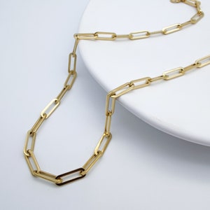 Paperclip chain//necklace//curb chain//gold-plated stainless steel//elegant//noble//anchor chain//paperclip chain//bicycle chain//paperclip chain